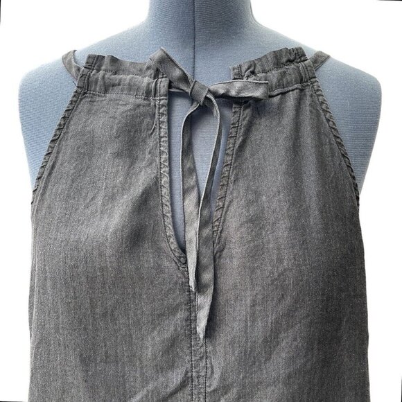 TIME & TRU Chambray Halter Top Tie‎ Back Keyhole Womens XXL / XXXL Black NEW - Picture 4 of 14